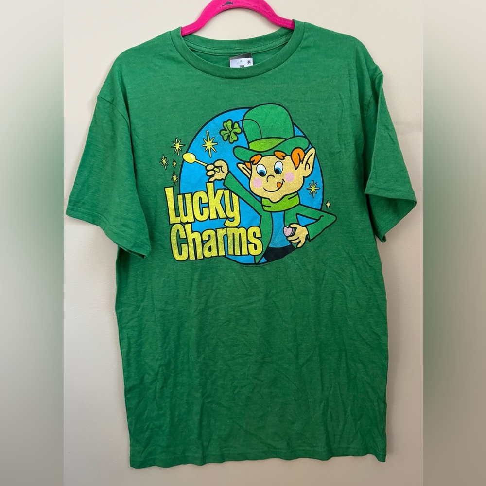 Lucky Charms Cereal Retro Green Tee Shirt General Mills Size XL NWT